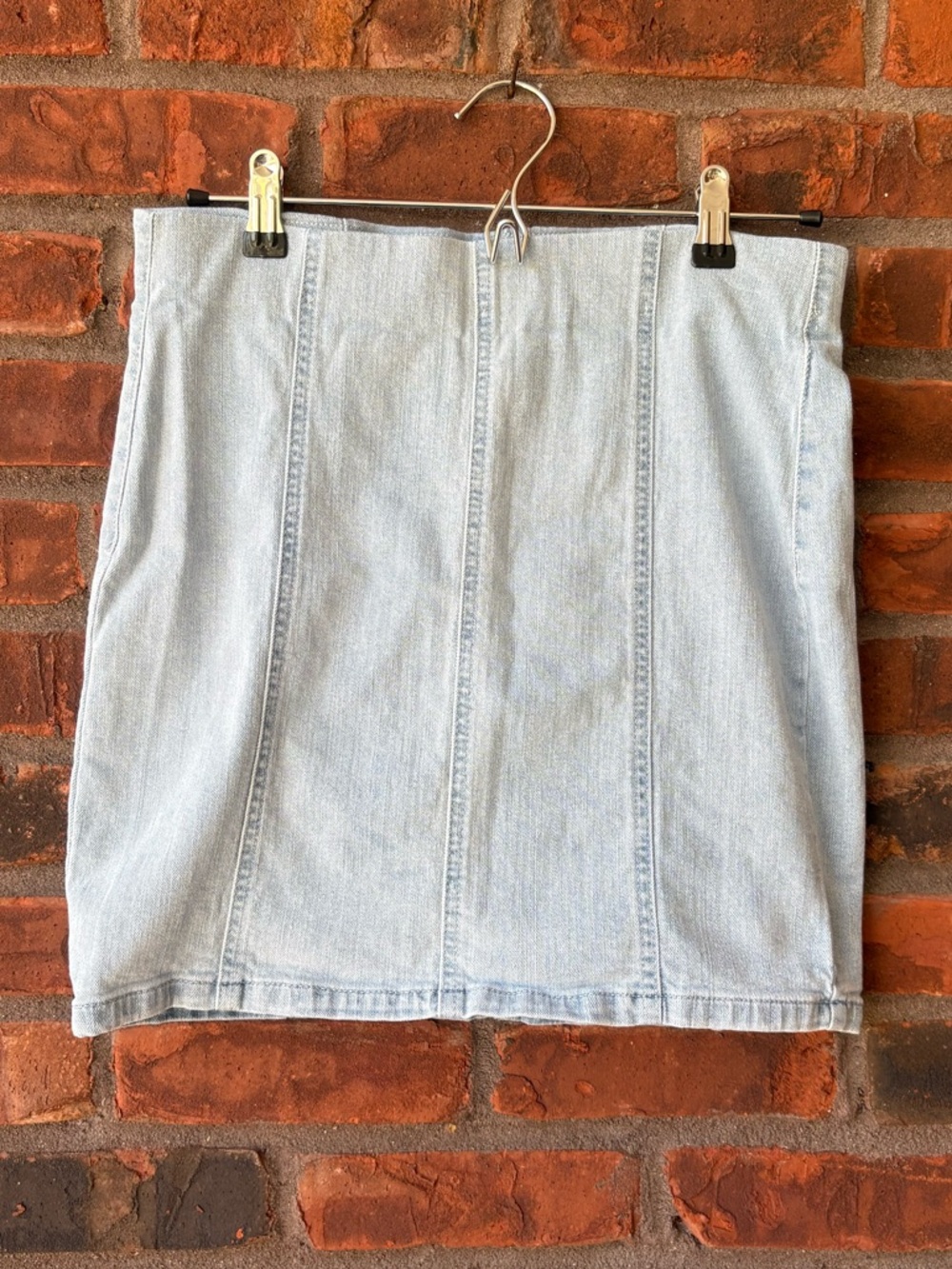Light Wash Denim Mini Skirt - Women's Light Blue